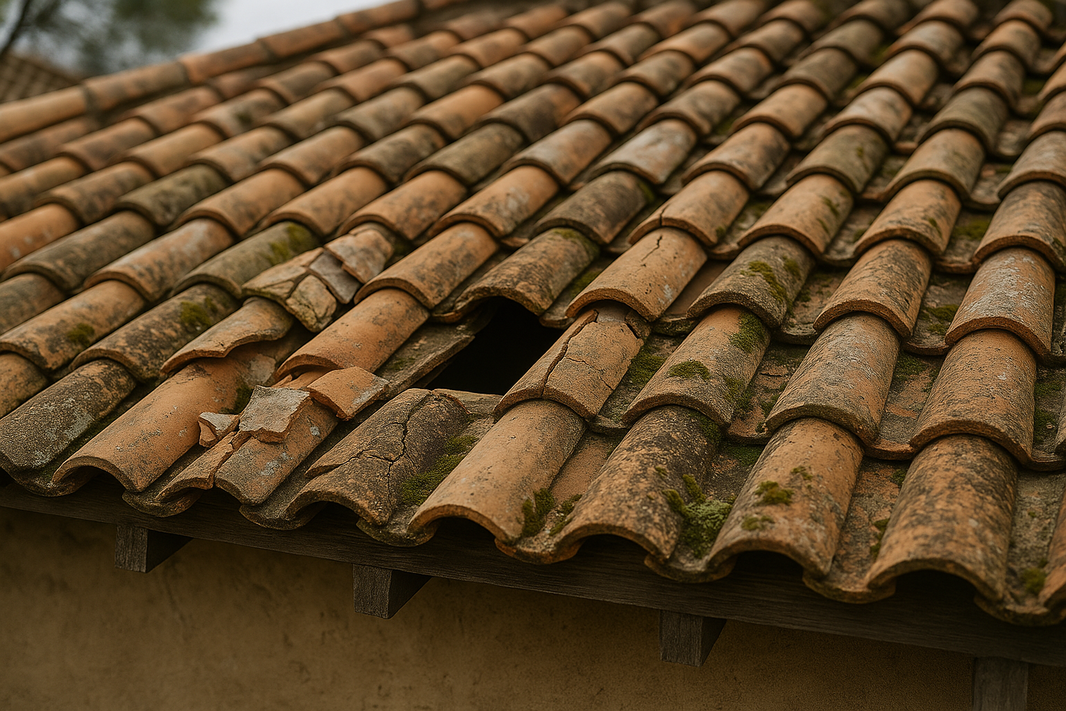 Toiture avant réparation